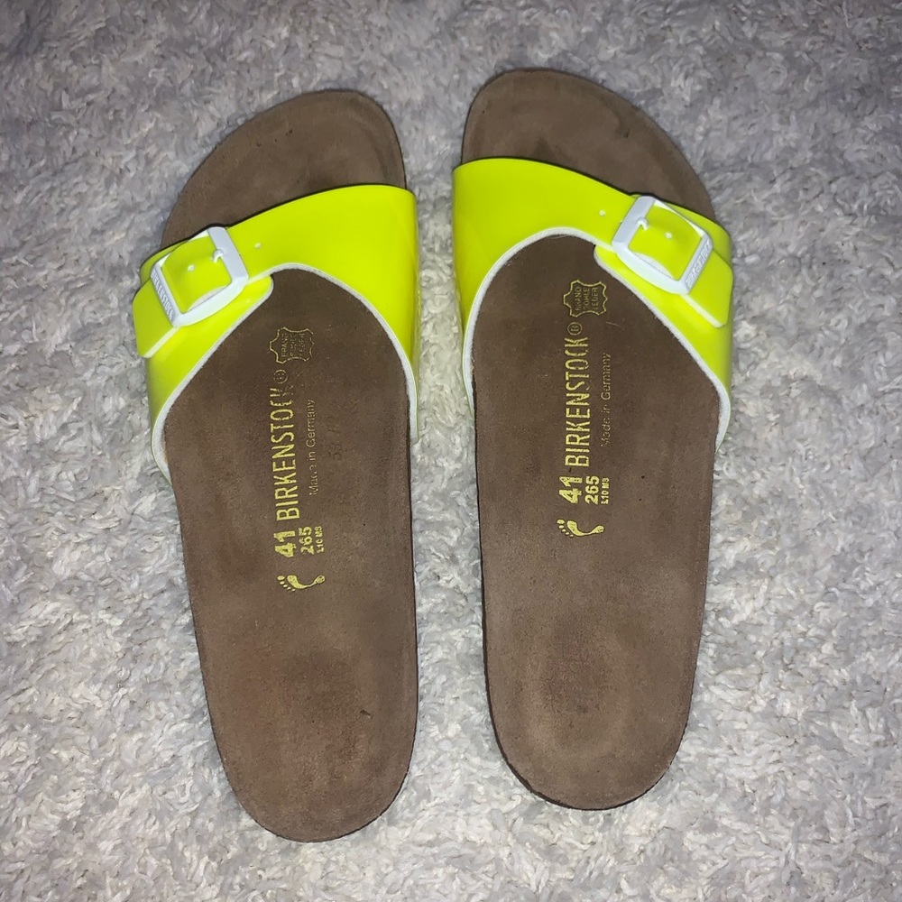 Neon Yellow Birkenstock Slides